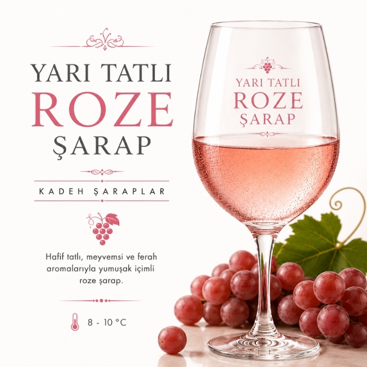 Yarı Tatlı Roze Şarap
